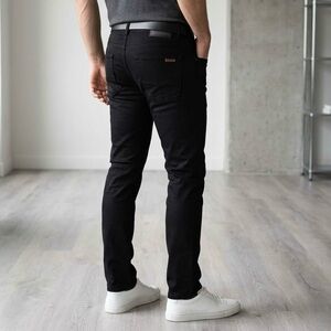 Title: BAUHAUS Men's Slim Fit 5-Pocket Pants in Solid Black | Ref 3078 Style